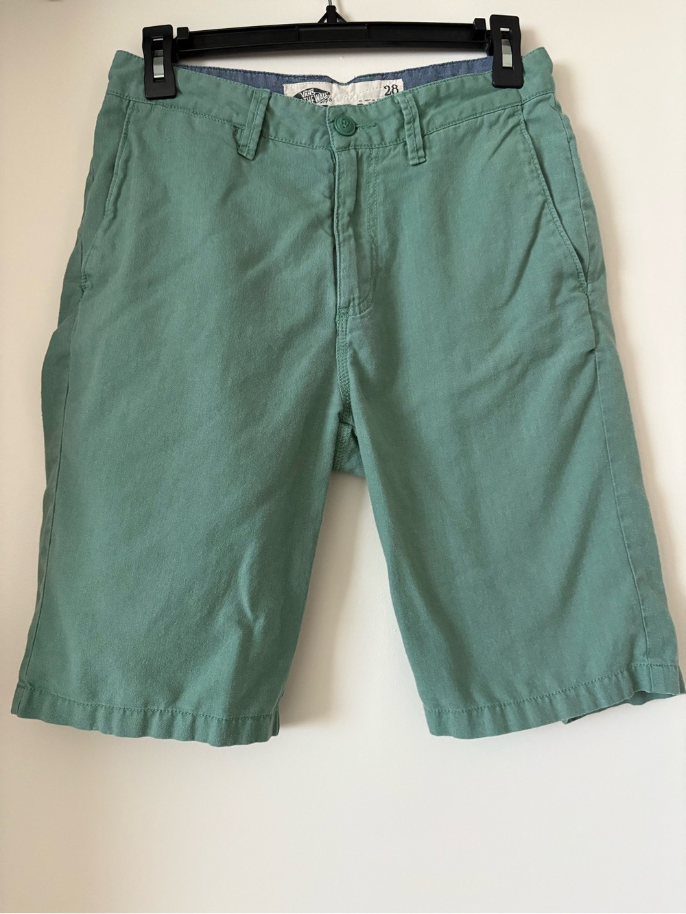 Vans Men's Flat-Front Chino Shorts in Seafoam Green